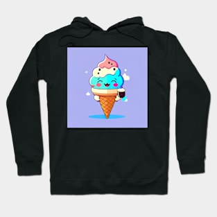 Happy cute ice cream #3 Hoodie